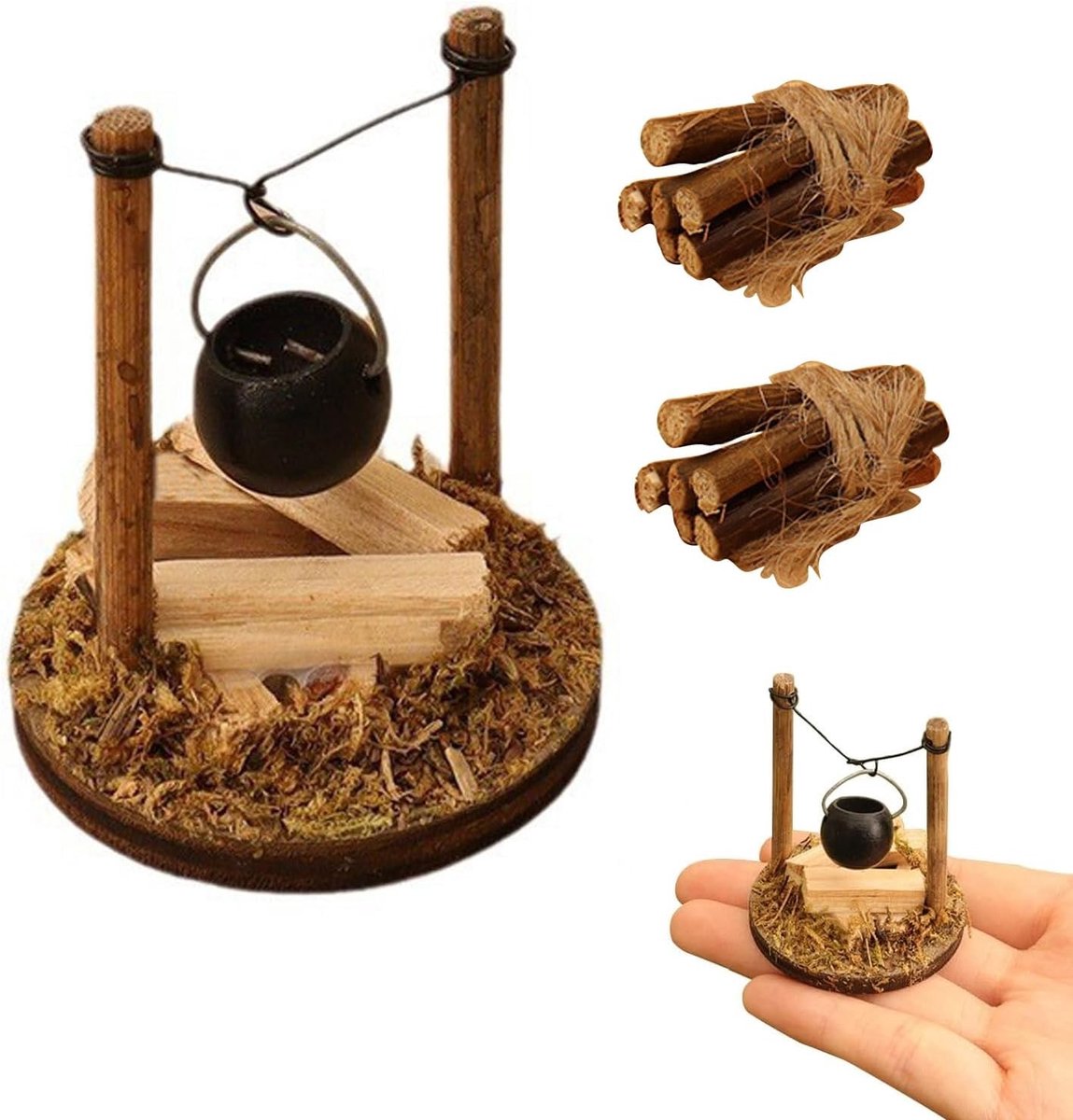 Miniatuur Kampvuur voor Tuin en Gnome Decoratie - Ideaal voor Halloween en Kerstfeest