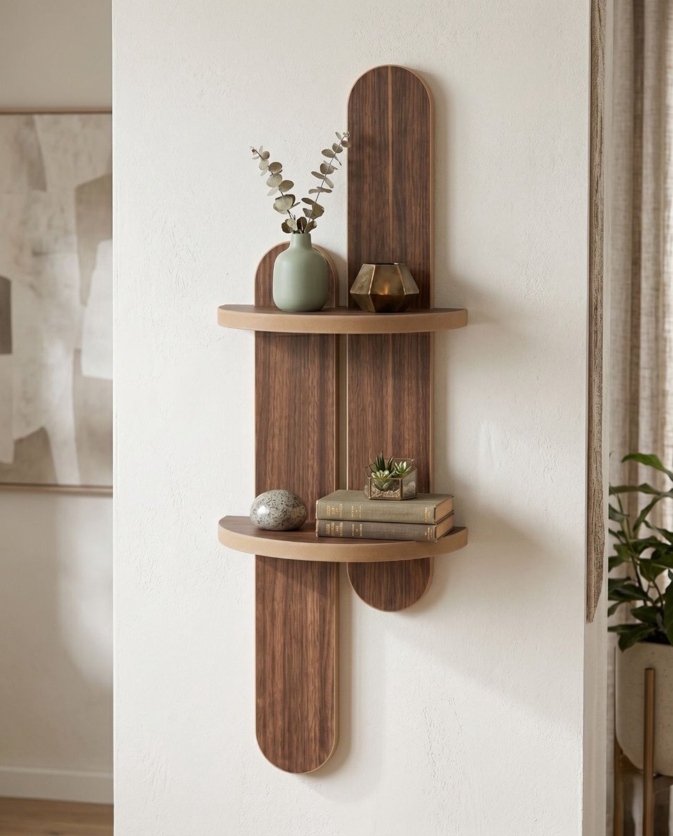 Asir - Wandplank - Wenge - 26 x 13 x 80 cm