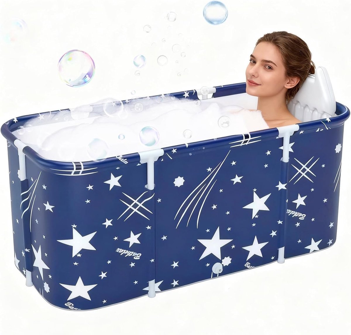 Opvouwbare badkuip - Blauw - 120 x 55 x 50 cm - Draagbare badkuip met Kussen voor Warm en IJsbad - Voor Volwassenen