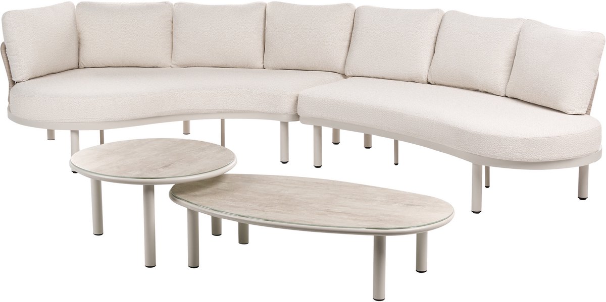 ORIOLO - Loungeset 6-zits - Lichtbeige - Aluminium