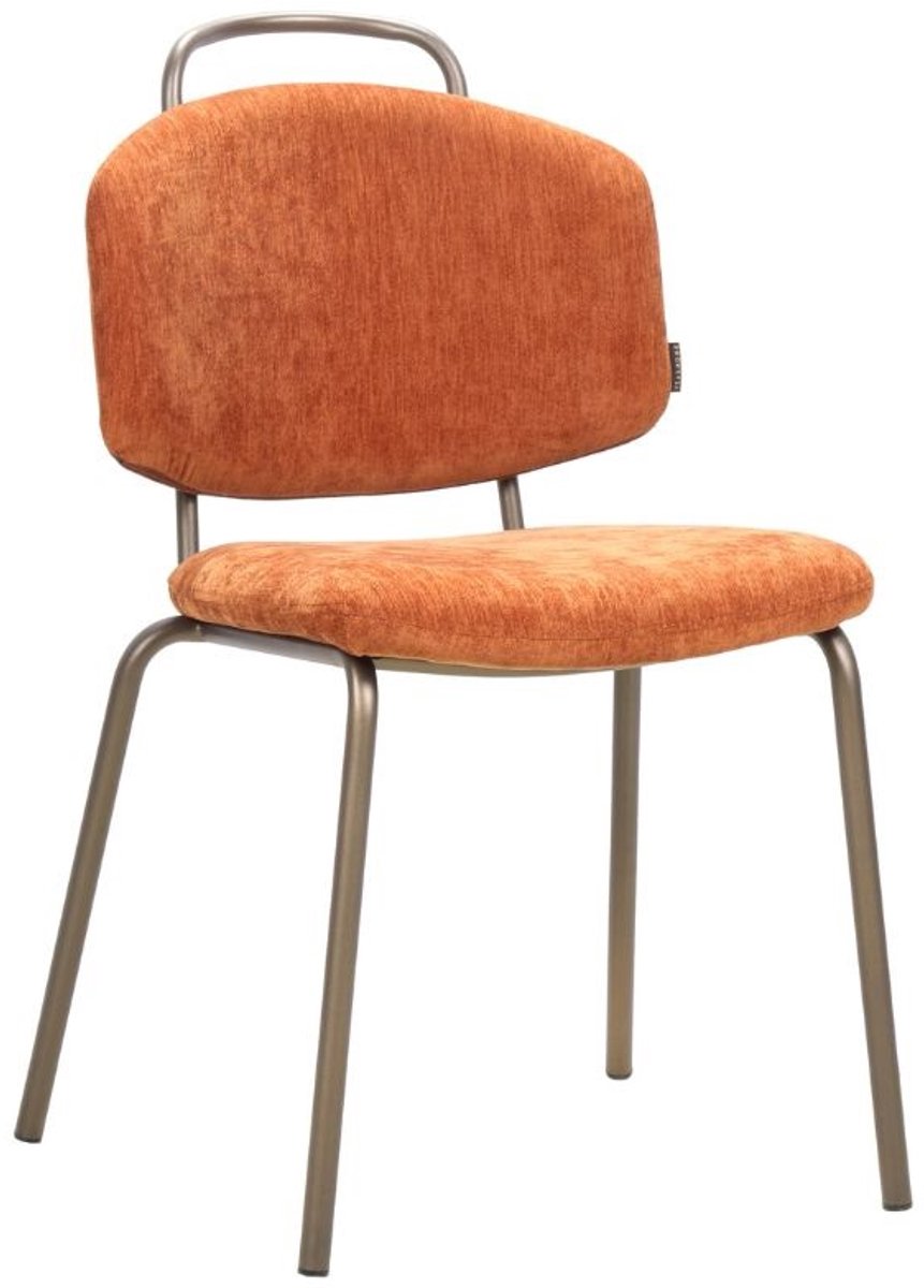 Bronx71® Eetkamerstoel Pam velvet okergeel - stoel