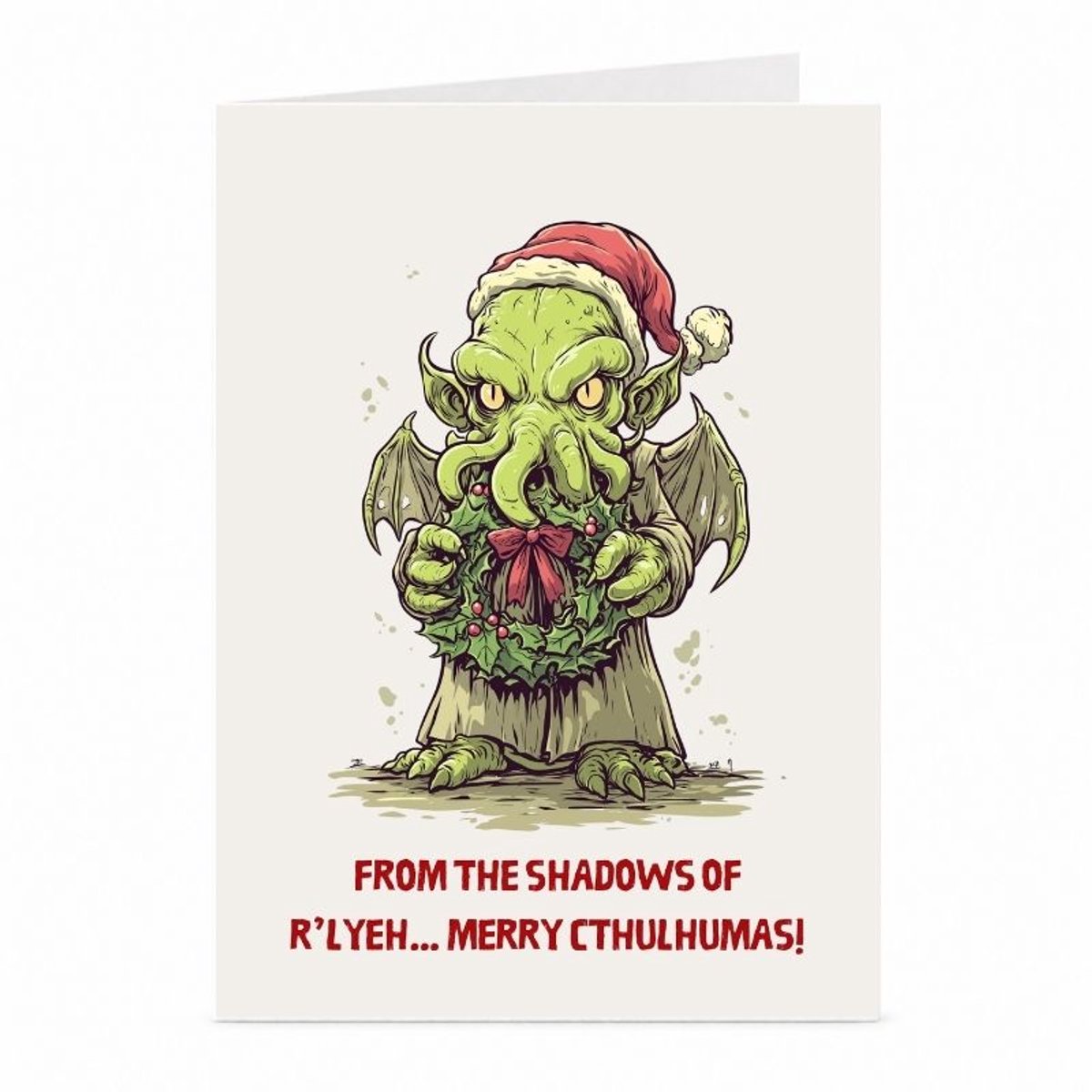 Cthulhu - Kerstkaart - JustTheCardGuy - A6 met envelop