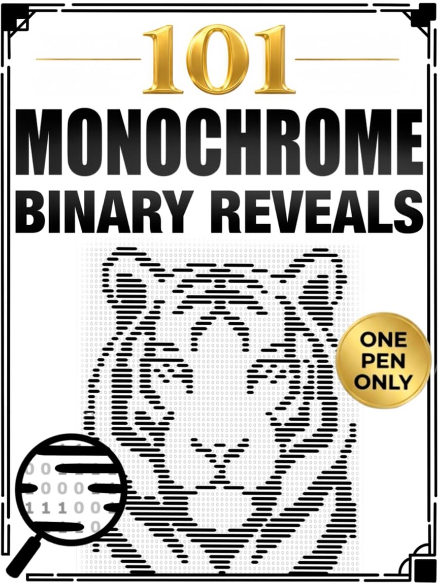 101 Monochrome Binary Reveals: One Pen Color by Number Puzzle Book for Adults with Hidden Black-and-White Images - ShopVlot