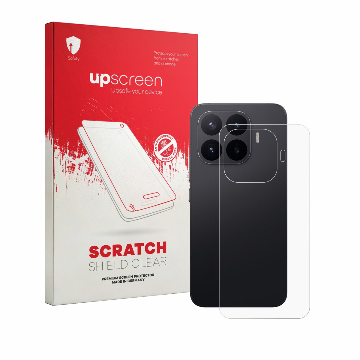 upscreen - Screenprotector voor Xiaomi 17T Pro (Achterkant) - Folie Beschermfolie transparant