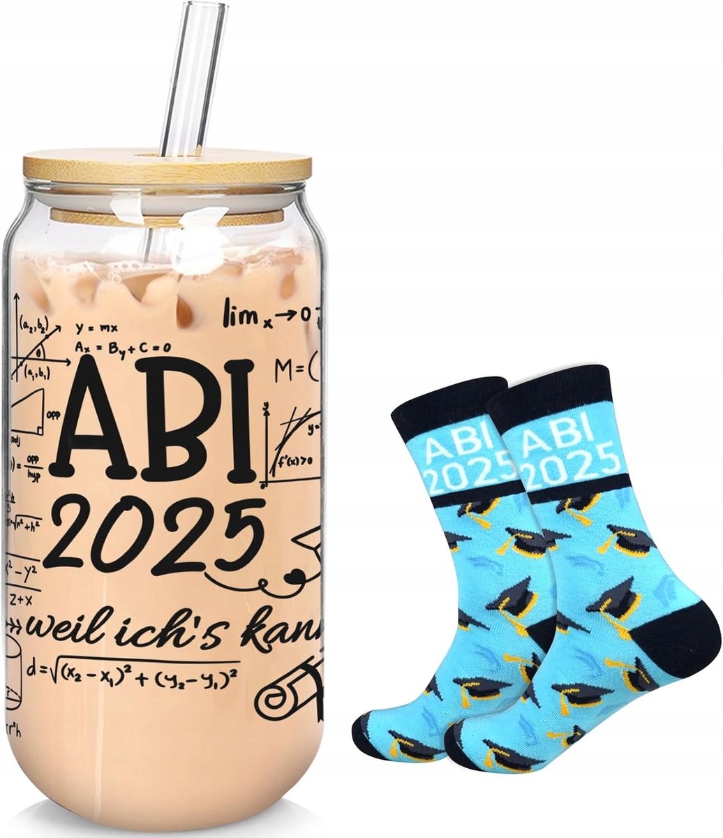 Set: Glas met Riet & Roerstaaf + Sokken Afstuderen 2025