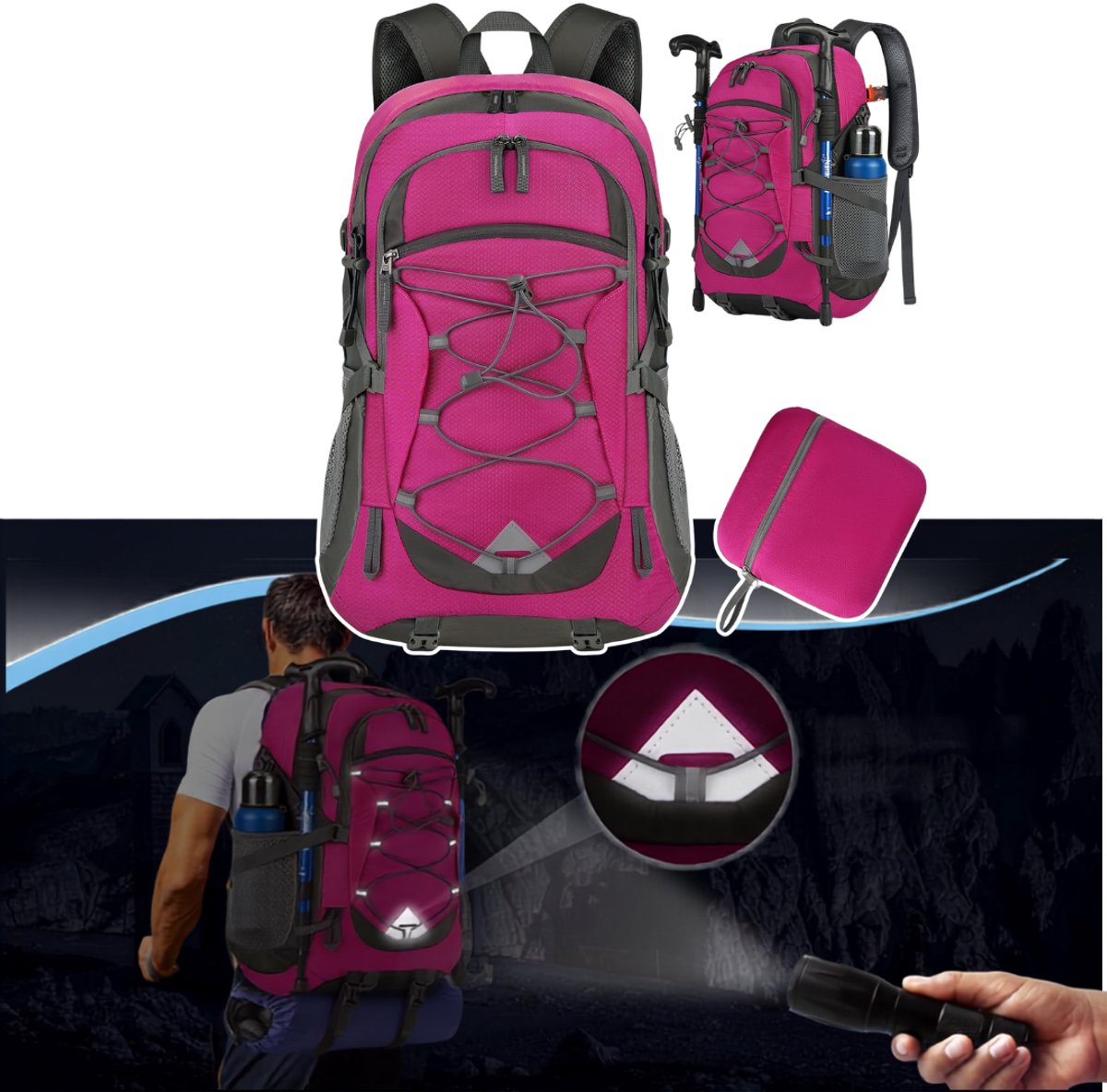 CRLYN® Trek Rugzak - Wandelrugzak - Dagrugzak - Dames & Heren