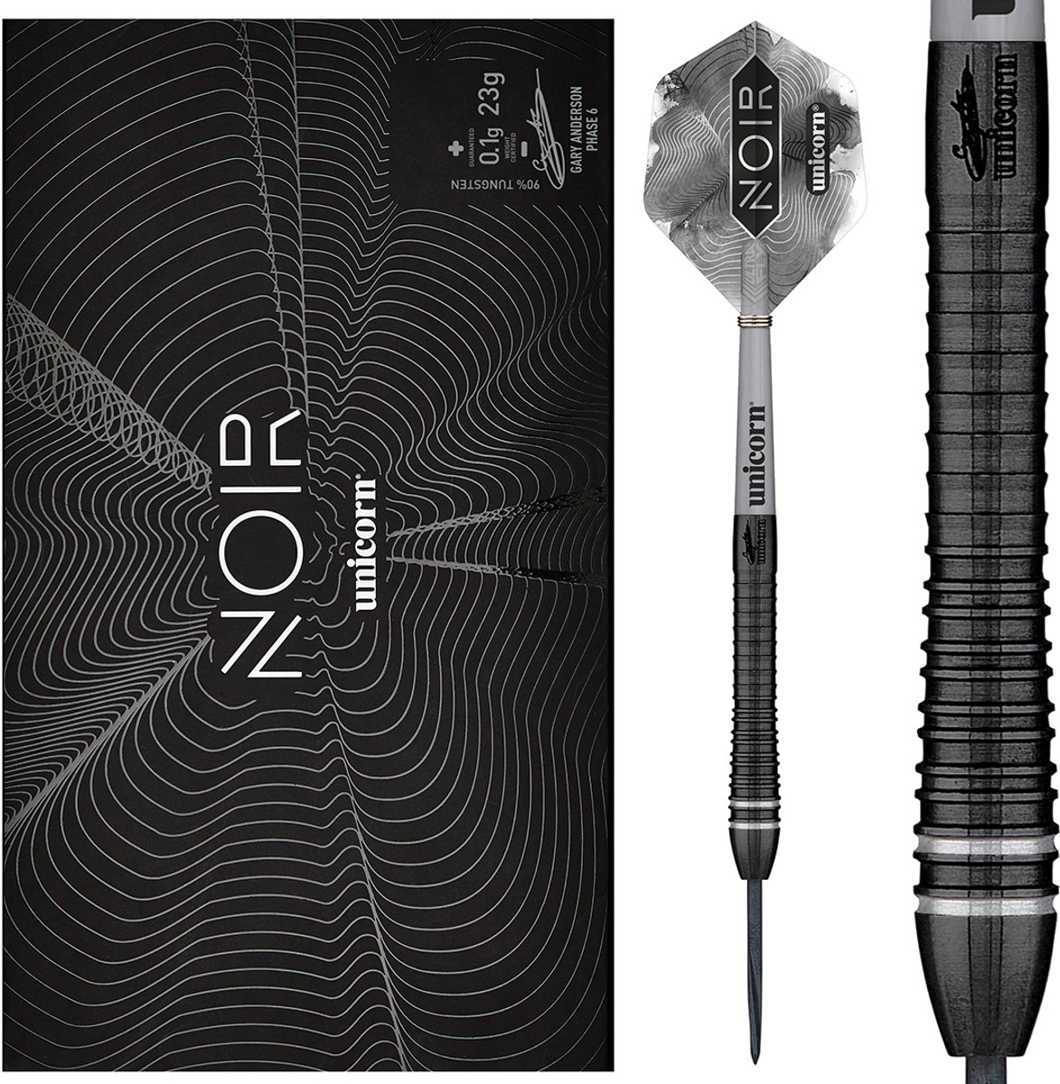 Unicorn Gary Anderson Noir Phase 6 90% - Dartpijlen