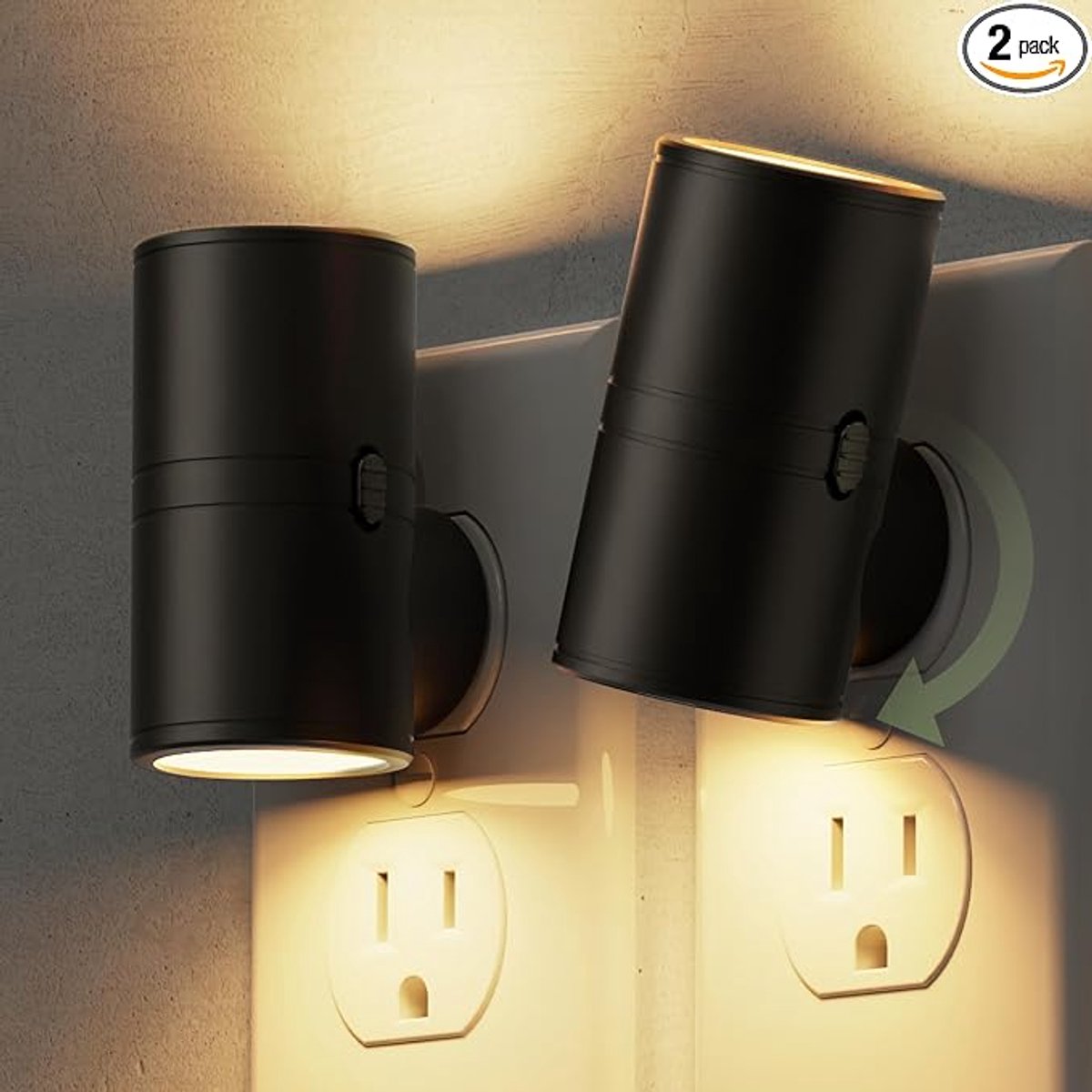 KZQ Nachtlampje instelbaar - Insteekbare wandlamp met dimfunctie, zacht warm licht - Voor slaapkamer, gang, babykamer, badkamer - 1 stuk