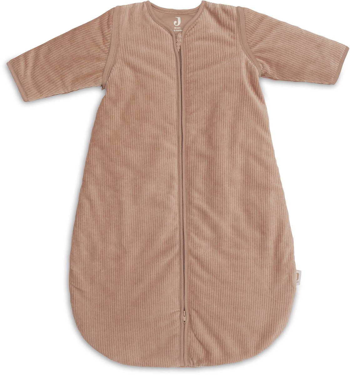 Jollein Slaapzak met afritsbare mouw Rond 70cm Rib Light Terra