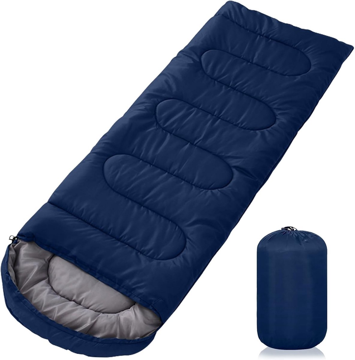 Lakenzak 2 Persoons - Donkerblauw - 220 x 85 cm - Waterdichte 3-seizoenen Slaapzak - Voor Volwassenen