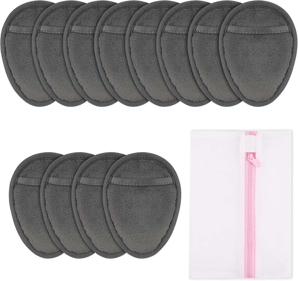 Verfijnde Gezichtsverf Pads - Herbruikbare Hypoallergene Katoenen Pads in Druppelvorm - 12 Stuks, Zacht en Duurzaam voor Alle Huidtypes