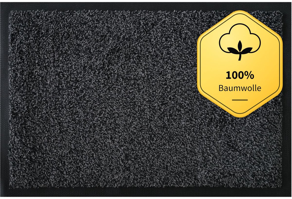 Famanu Deurmat, vuilvangmat voor binnen en buiten, antislip, ideaal voor de voordeur, 50 x 80 cm Zwart