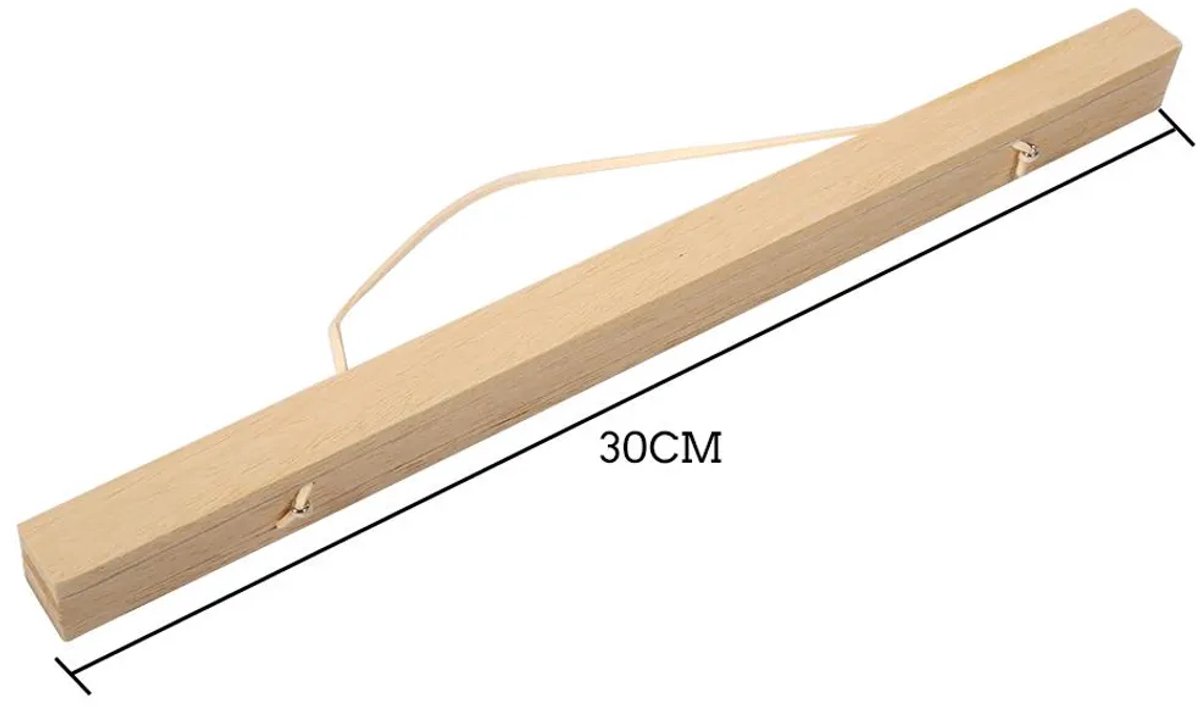 Moderne magnetische fotolijst, gemaakt van houtsnippers, doe-het-zelf posterlijst, kan ook gebruikt worden om rollen op te hangen, wit hout, 30 cm.
