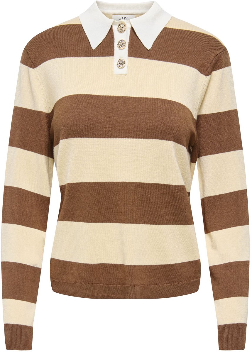 JdY - JDYMELANY L/S POLO PULLOVER KNT Dames Poloshirt