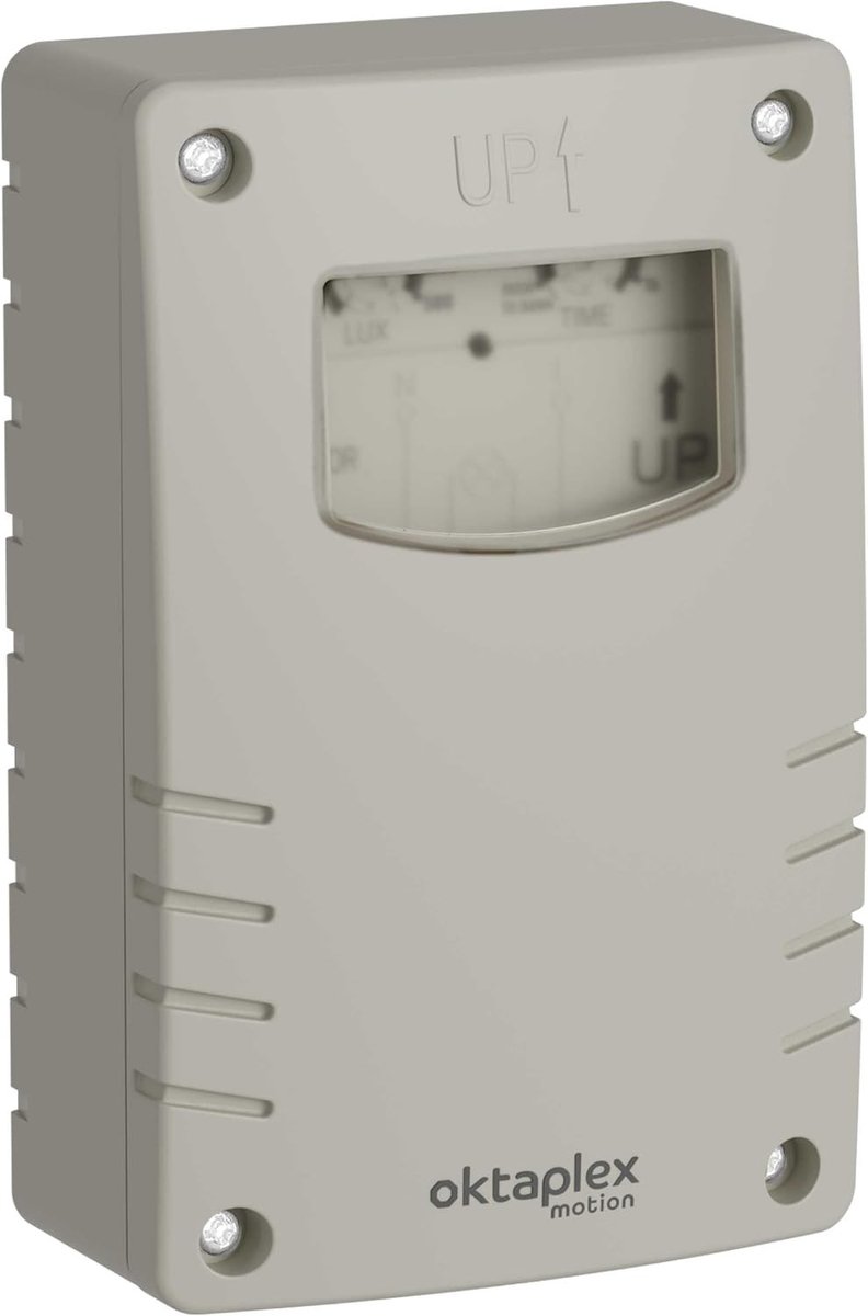 Schemerschakelaar voor Buiten - Grijs-Wit - 10,9 x 7 x 4,1 cm - Weerbestendig met Uitschakeltimer - Voor Tuin en Terras