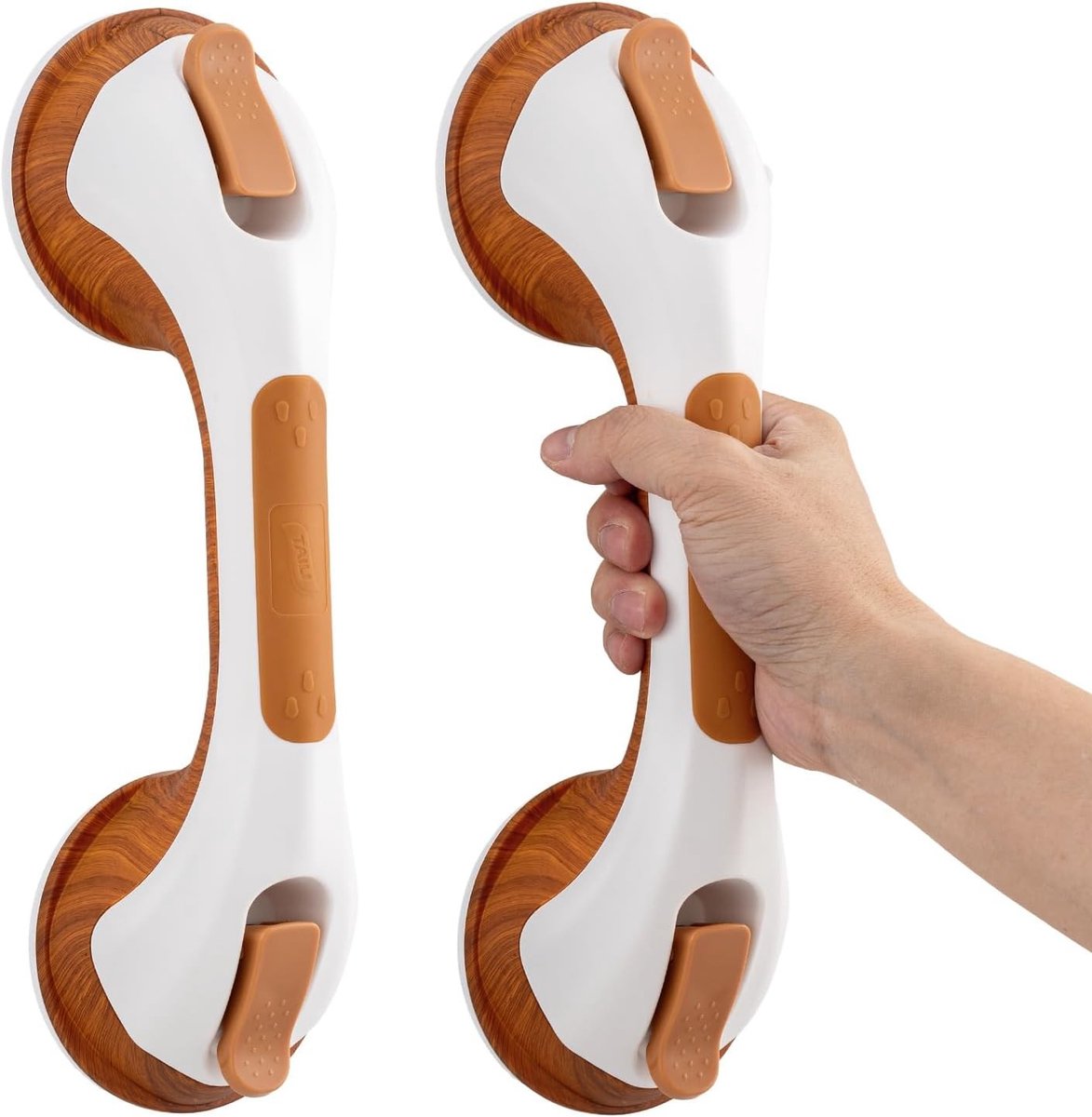Zuigbeugel voor Badkamer zonder Boren, 31cm, 110kg, Houtnerf, Sterke Bevestiging, 2-pak
