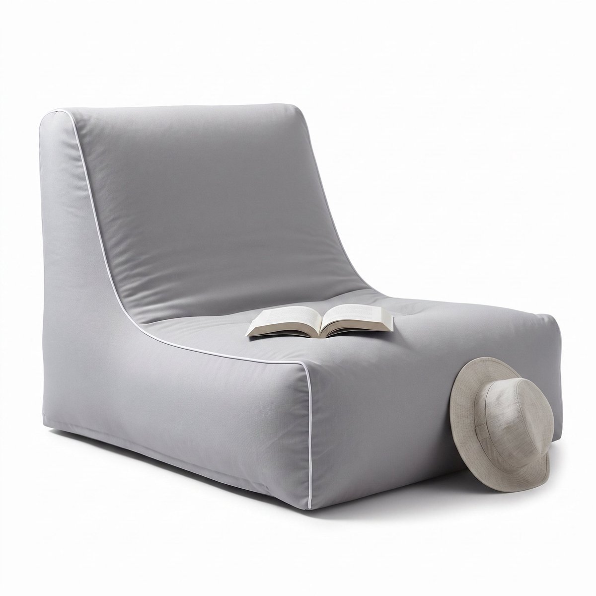 Cheqo® Opblaasbare Sofa Lichtgrijs - Zitzak Buiten - Opblaasbare Loungestoel - Lounge Fauteuil - Zitzak Volwassenen - Opblaasbare Stoel - Beanless Zitzak - Loungestoel voor Tuin - Relaxstoel - Ligstoel - Outdoor Sofa - Strandstoel - Campingstoel