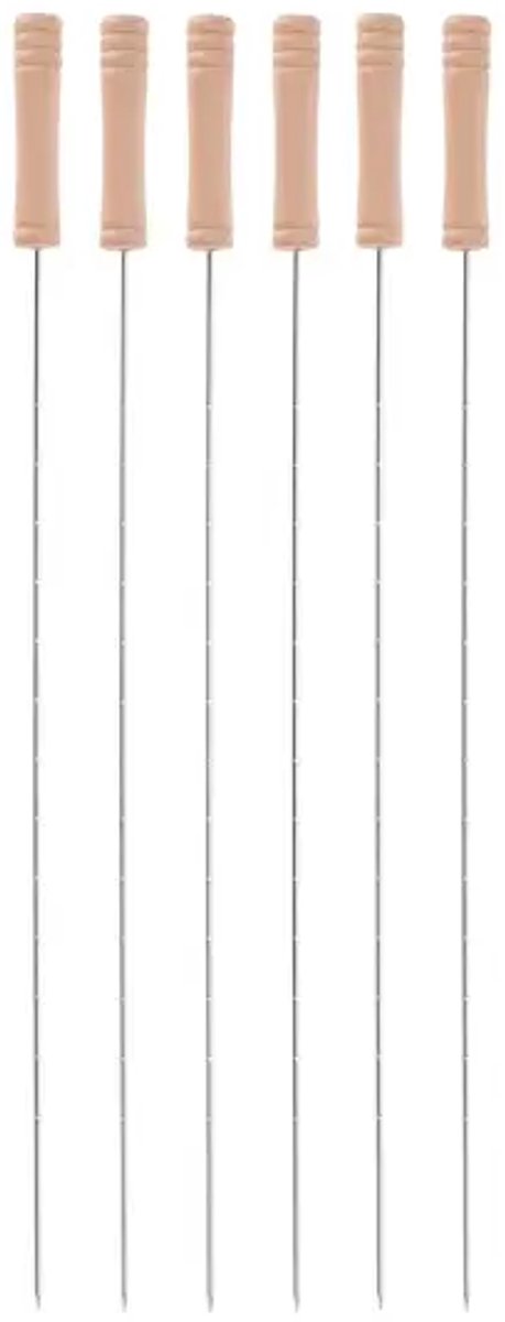 Barbecue spiezen vleespennen metaal 40 cm set van 6 stuks
