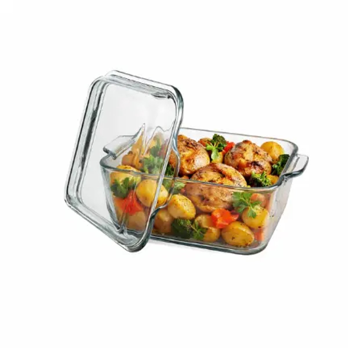 Paşabahçe Borcam Ovenschaal - 1000 ml - Glas - met glazen deksel