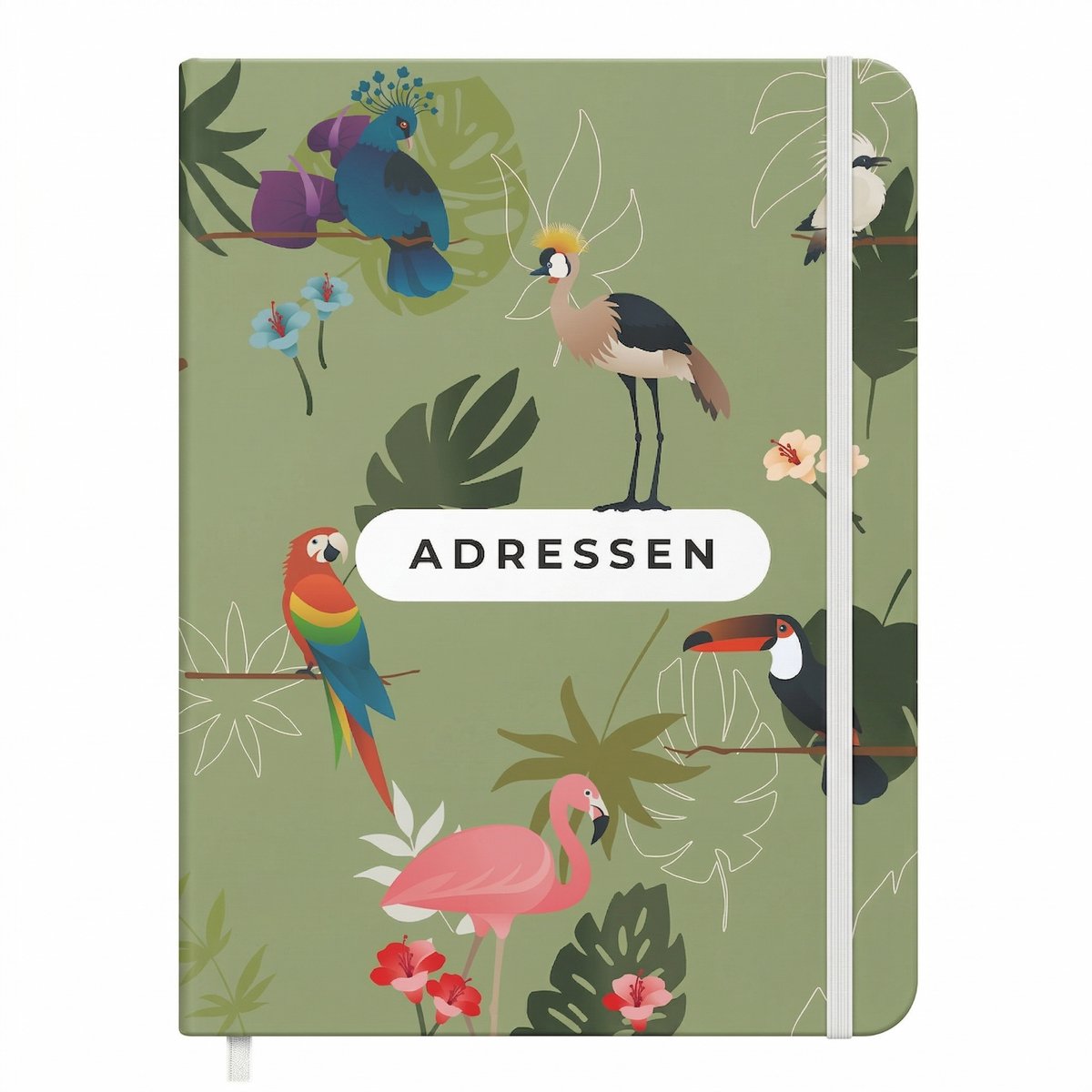 Fyllbooks - Mijn Adresboekje met Alfabet - Wachtwoorden - Hardcover - A5 Formaat - Jungle