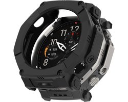 Strap-it Rugged TPU Case geschikt voor Amazfit T-Rex Ultra 2 - Optimale bescherming - Bescherming tegen stoten en krassen - Screenprotector - Beschermend hoesje - Zwart
