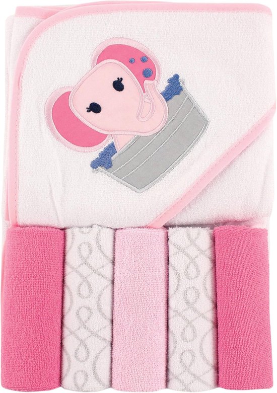 Babyhanddoek met capuchon - Washandjes set - Baby badderen - Zacht voor babyhuid - 76x76 cm - Uil — afbeelding 5