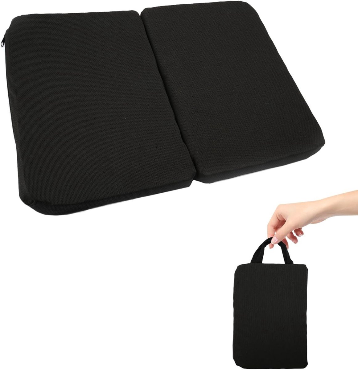 Imperatoris Gelkussen - Gel Zitkussen - Gelkussen Zitten - Stuitkussen - Wigkussen - Stoelkussen - Orthopedisch - Traagschuim Kussen - 39 x 27 x 2.7 cm - Zwart - van Imperatoris