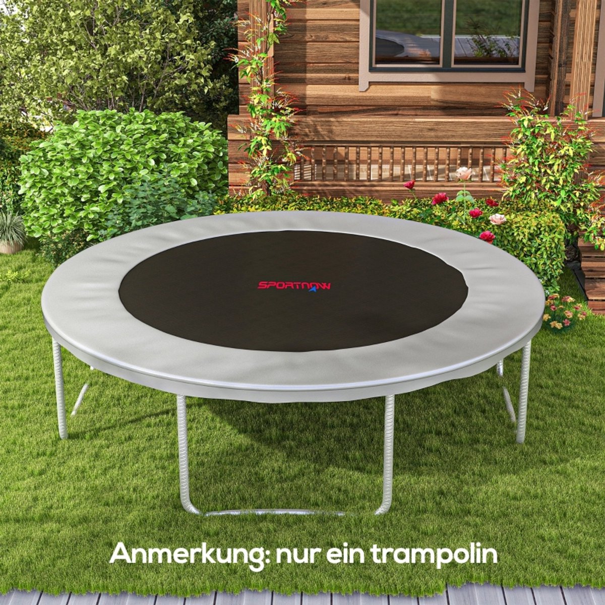 Trampolinemat – Voor Ronde Trampoline 12 Ft – Ø323 Cm – Polypropyleen – Oranje – Waterbestendig En UV-Beschermd – Inclusief Veerinstallatie