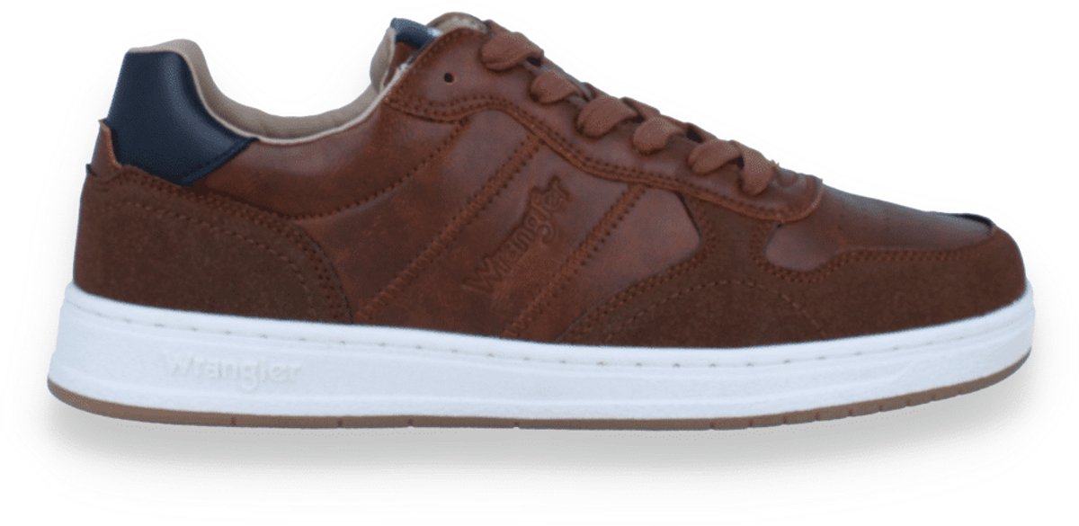 Wrangler Heren Sneaker Rusty Men Low Tortoise Shell Cognac Bruin
