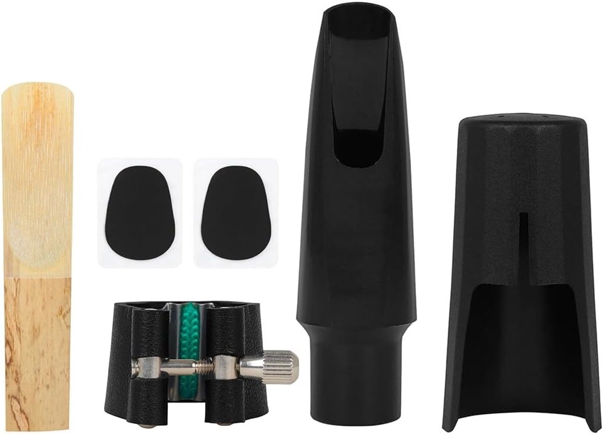 Nozzle Set voor Tenor Saxofoon met Leer Ligatuur, Riet Pads en Plastic Kap voor Mondstuk