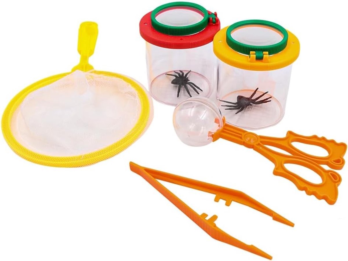 Set met vergrootglasdoos en pincet voor insectenverkenning, ideaal voor buitenactiviteiten en natuuronderzoek