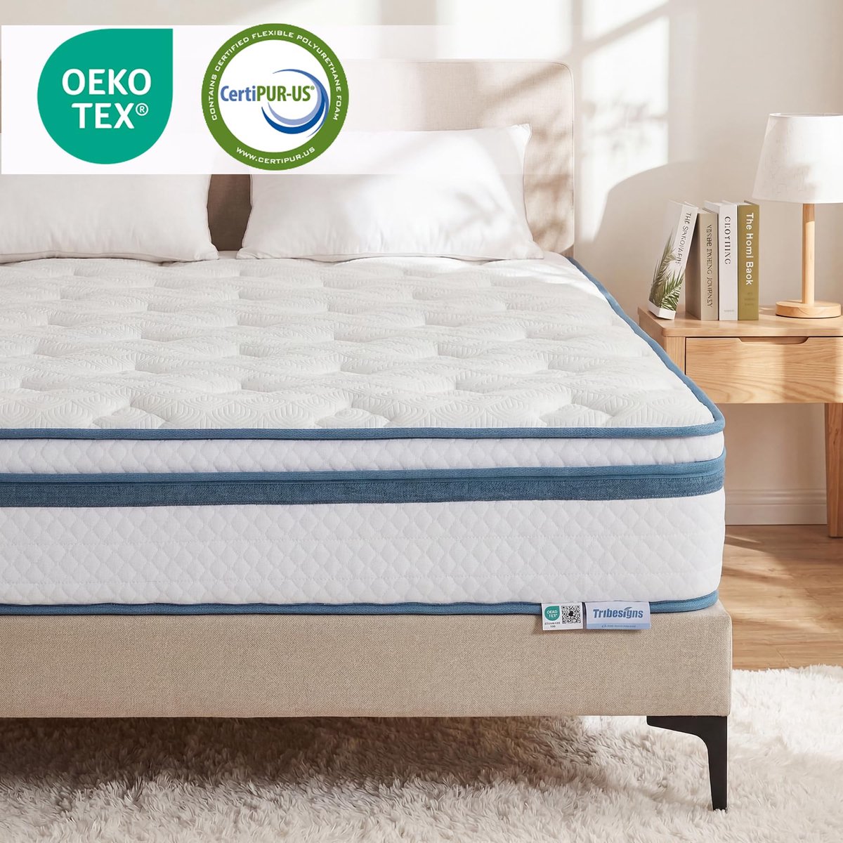 LITTLE TREE Pocketvering Matras - 140 x 190 x 25 cm - Traagschuim & Lyocell Oppervlak Matras - H3 Medium Firm — afbeelding 3
