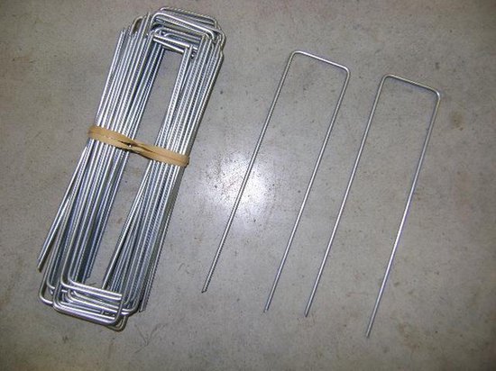 Gronddoekpen / Anti-Worteldoek Haken 20 x 5 x 20 cm ZINK / 100 STUKS ! / gronddoekpennen van Elho — afbeelding 3