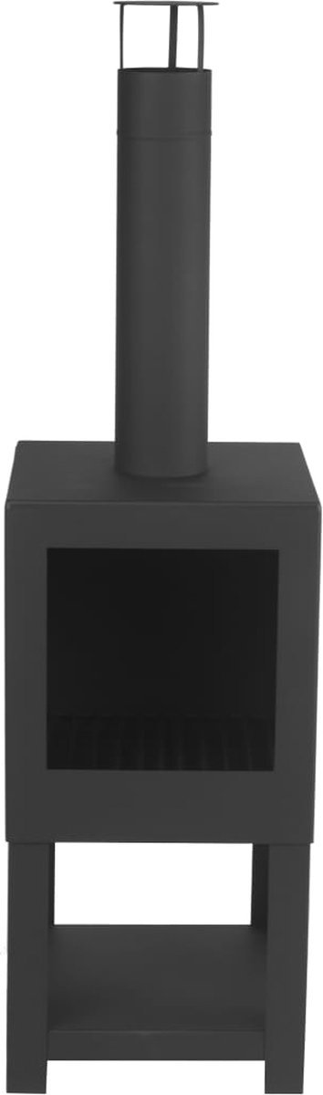 Furniture Limited - Tuinhaard met houtopslag zwart FF410