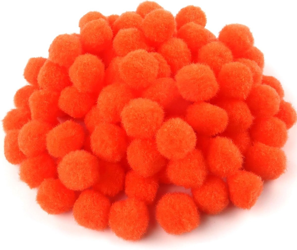 300 Stuks Fluffy Pompoms in Oranje van 2.5 cm voor DIY Knutselprojecten en Decoraties