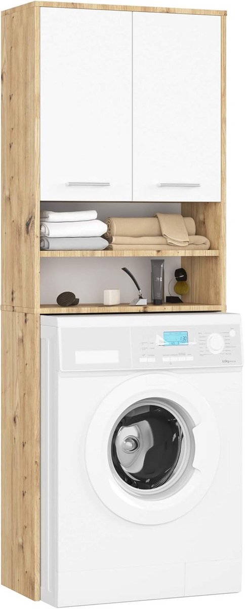 Wasmachine Ombouw - Opbouwmeubel - Kast Wasdroger - Meubel - ruimtebesparend