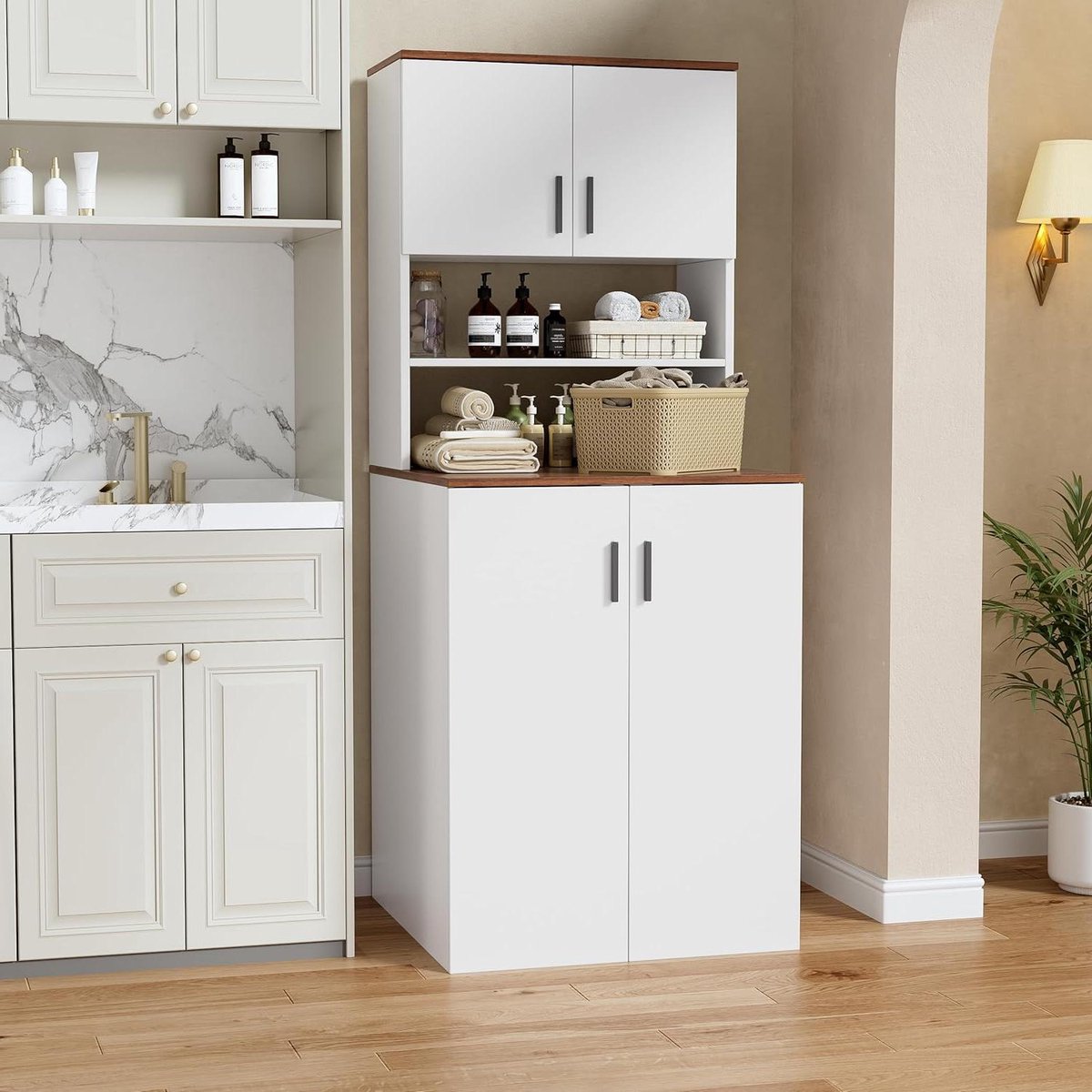 Wasmachine Ombouw - Opbouwmeubel - Kast Wasdroger - Meubel - luxe