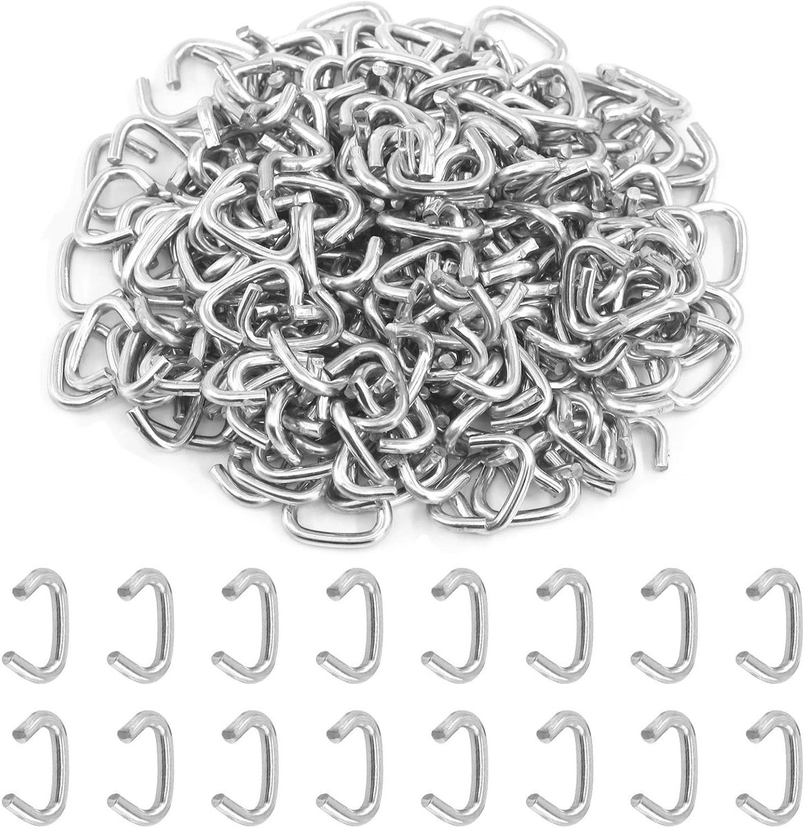 1000 Stuks 3/8'' Stalen Hog Rings voor Meubelbekleding, Bungee Koorden en DIY Projecten