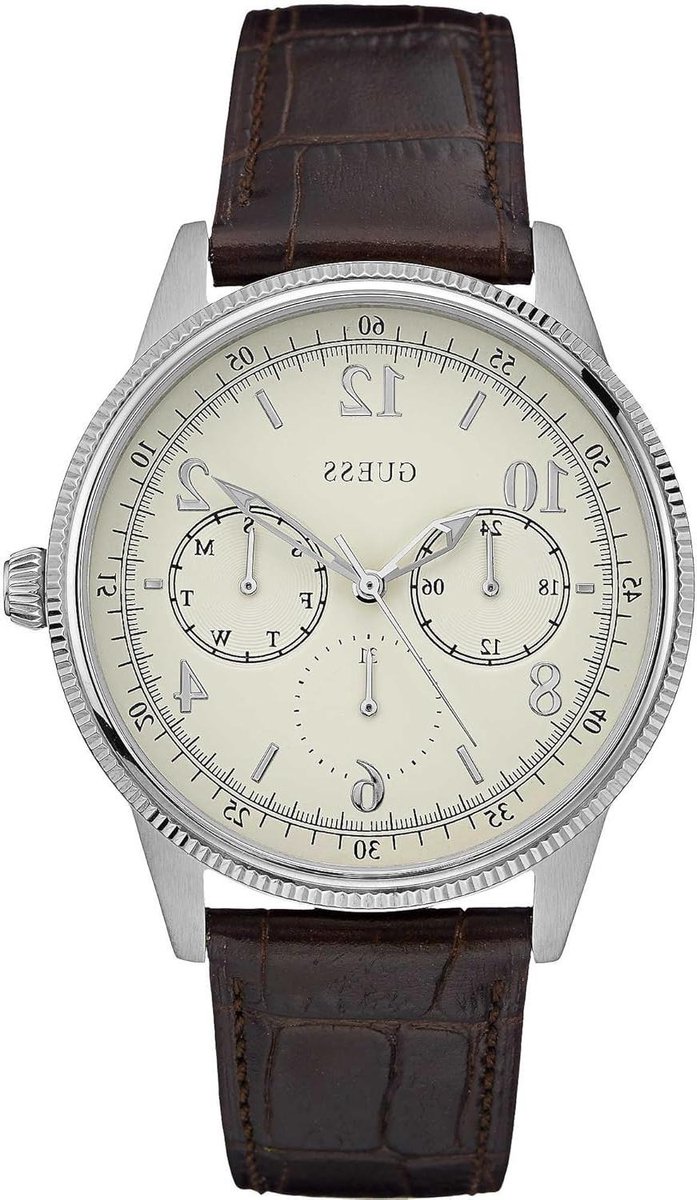 Analoog Kwarts Horloge - Heren Polshorloge - Dagelijks Gebruik - Leren Armband - 8.6 x 9.4 cm - Bruin