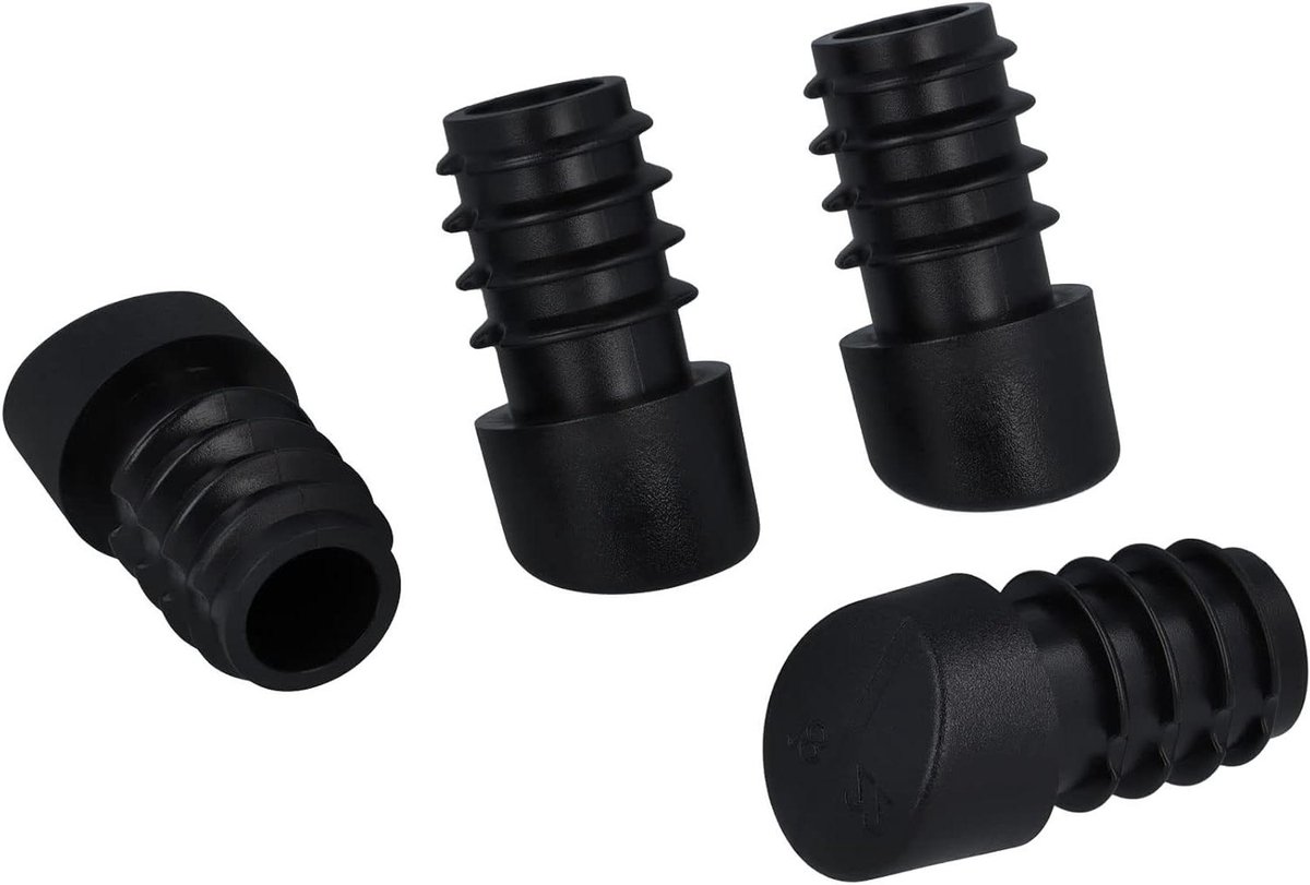 Stoelstoppen - Lamellenpluggen - Vloerbescherming - Schuine pasvorm - 4 stuks - Zwart