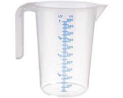 APS Maatbeker - Mengbeker - Vaatwasserbestendig - Kunststof - 1 Liter - Voor Horeca - Voor Buffet - H 16,5 cm