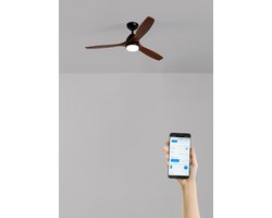 CREATE - Plafondventilator 40W silent Ø132 cm 100% hout - M - Met licht - WIFI - WIND CUP