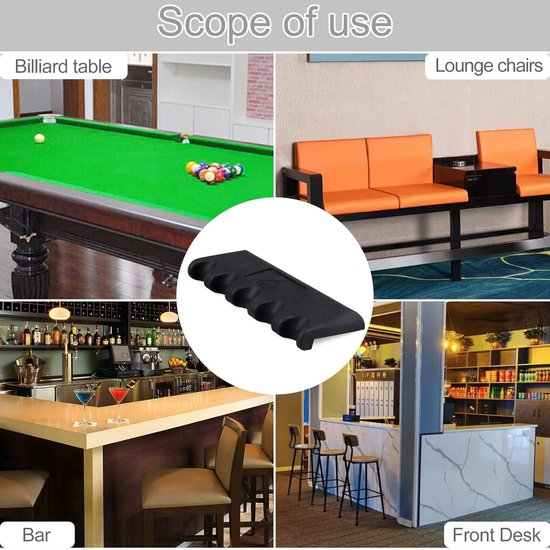 Biljart Keu Houder - Snooker Stok Rack - Biljart Spelen - Antislip Rubber - Voor 5 Keus - Zwart — afbeelding 3
