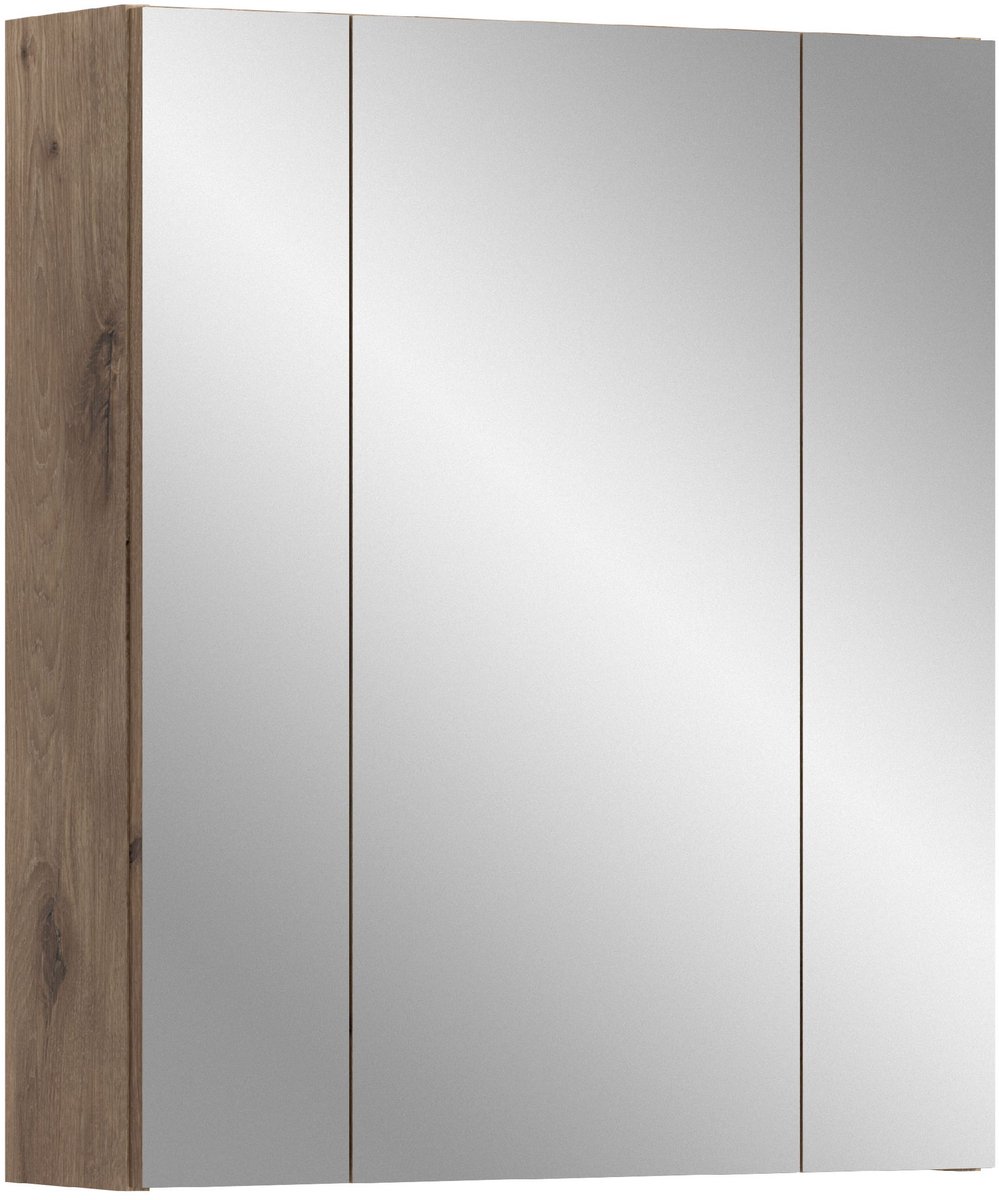 Spiegelkast Ice Xonox 60x70x18 Cm - Mat Zwart & Nox Eik - Xonox - Badkamer Spiegelkast - Bruin; Zwart - Spaanplaat