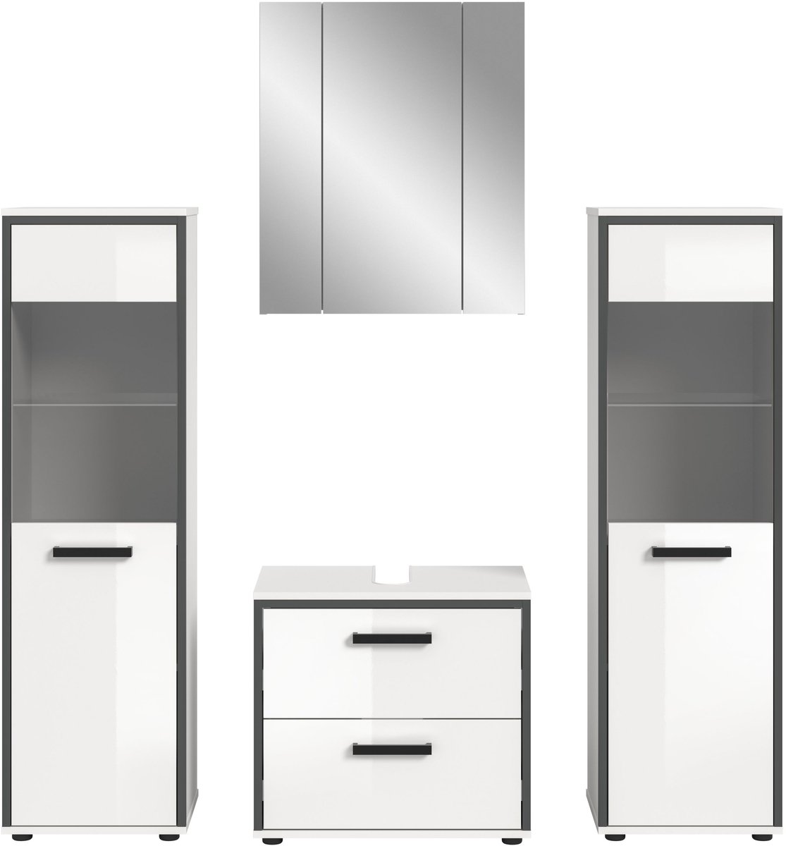 Kojak badkamer 171cm wit, hoogglans wit.
