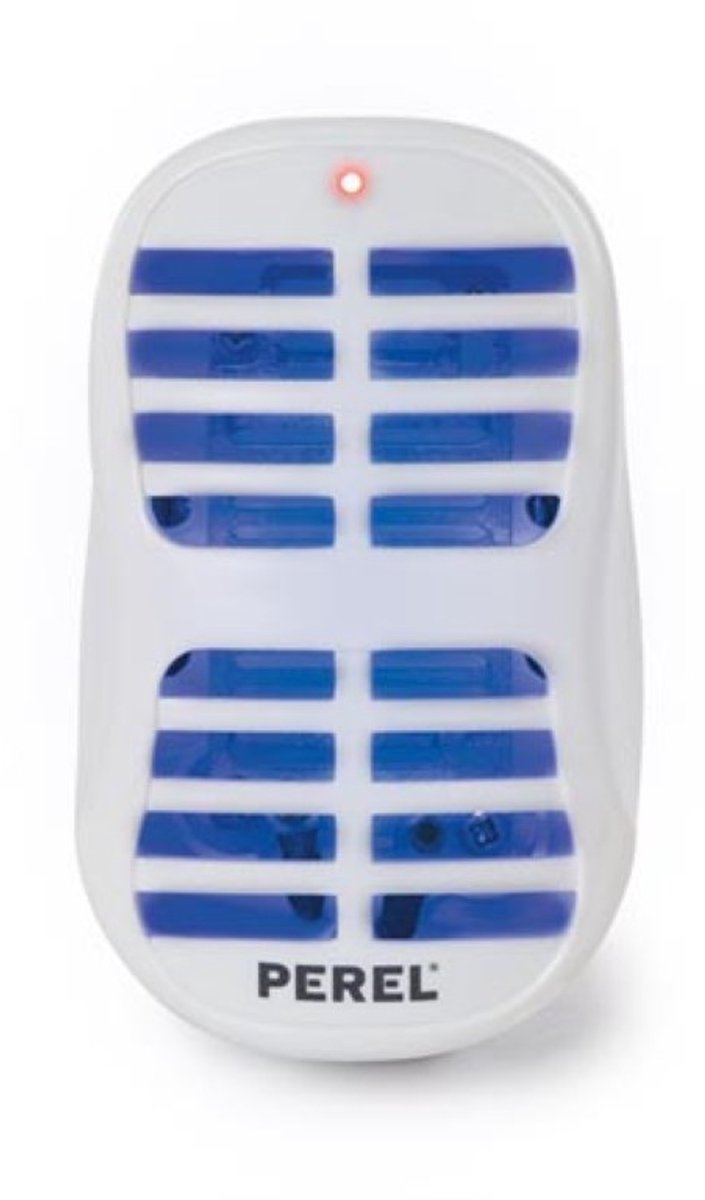 Bol.com Perel Elektrische LED UV insectenverdelger, 900V spanningsrooster, plug-and-play wandmodel, stille werking, 20 m² dekkin... aanbieding