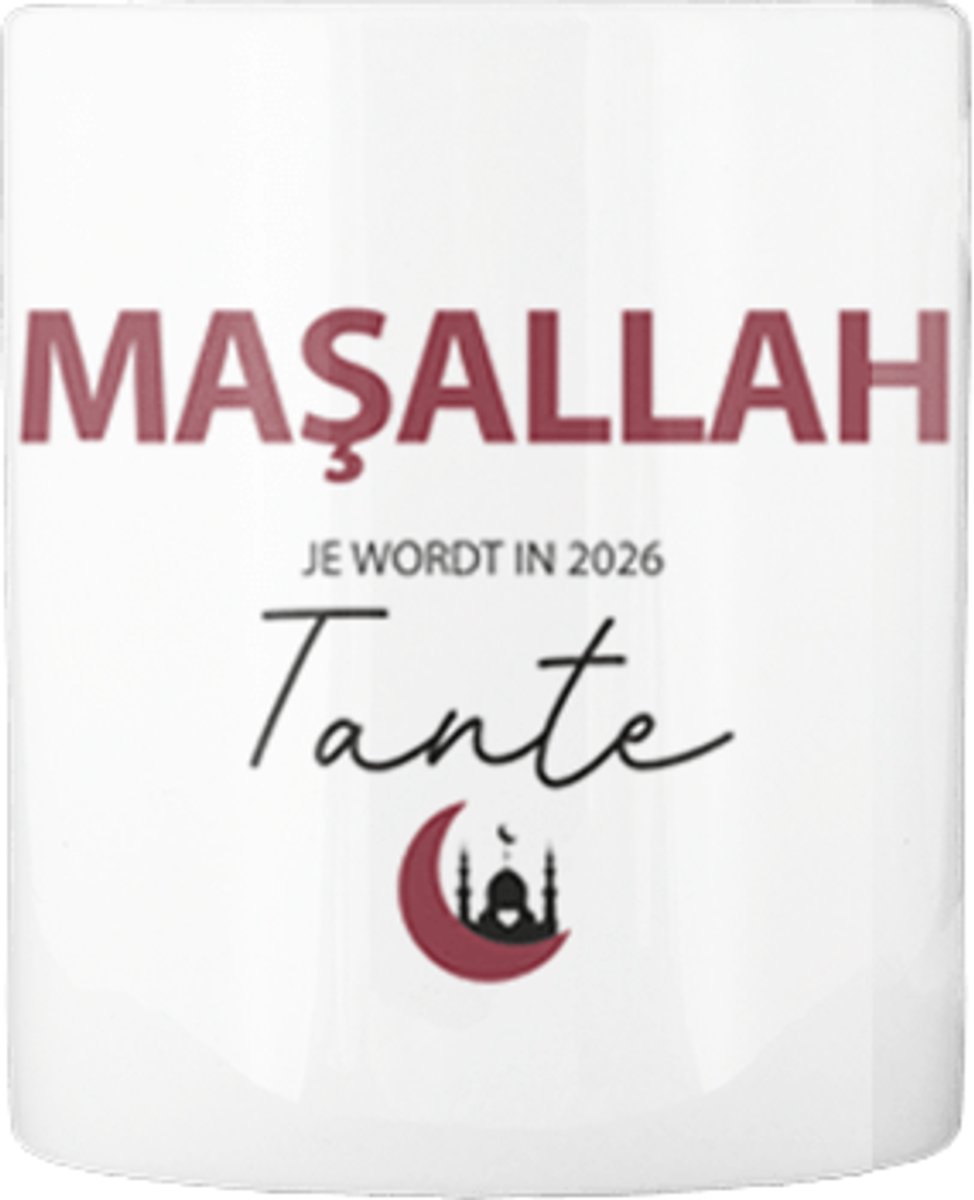 Maşallah, je wordt Tante |Voor alle tantes | Zwangerschapsaankondiging | Leuk cadeau | Verjaardag | Mok | Wit | Turks