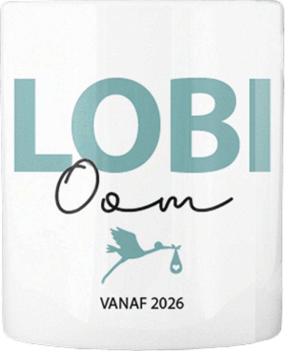 Lobi Oom | Voor alle ooms | Zwangerschapsaankondiging | Leuk cadeau | Verjaardag | Mok | Wit | Surinaams