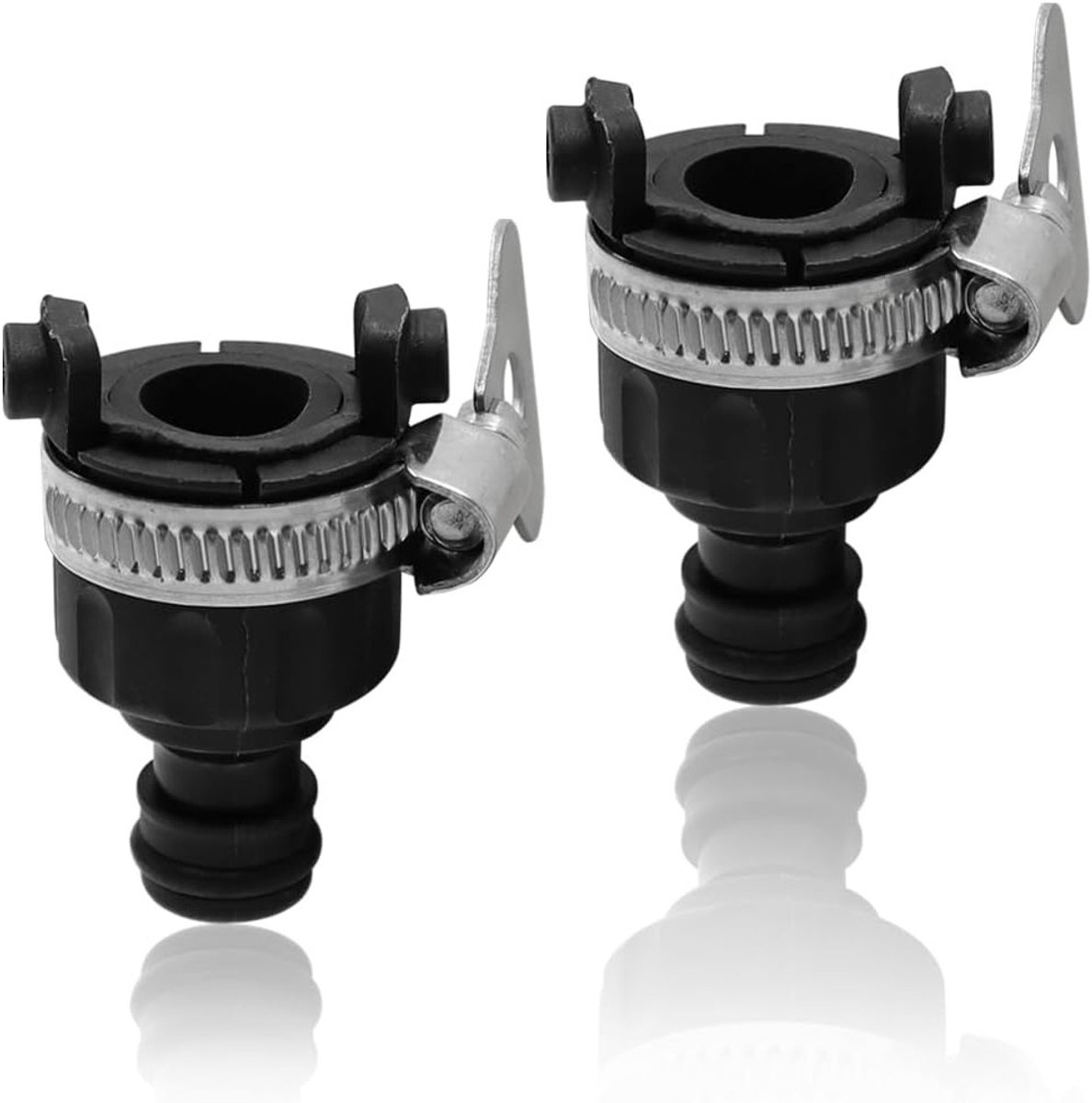 Set van 2 Universele Rubber Slangconnectoren voor Tuin, Keuken en Badkamer - Verstelbaar en Duurzaam