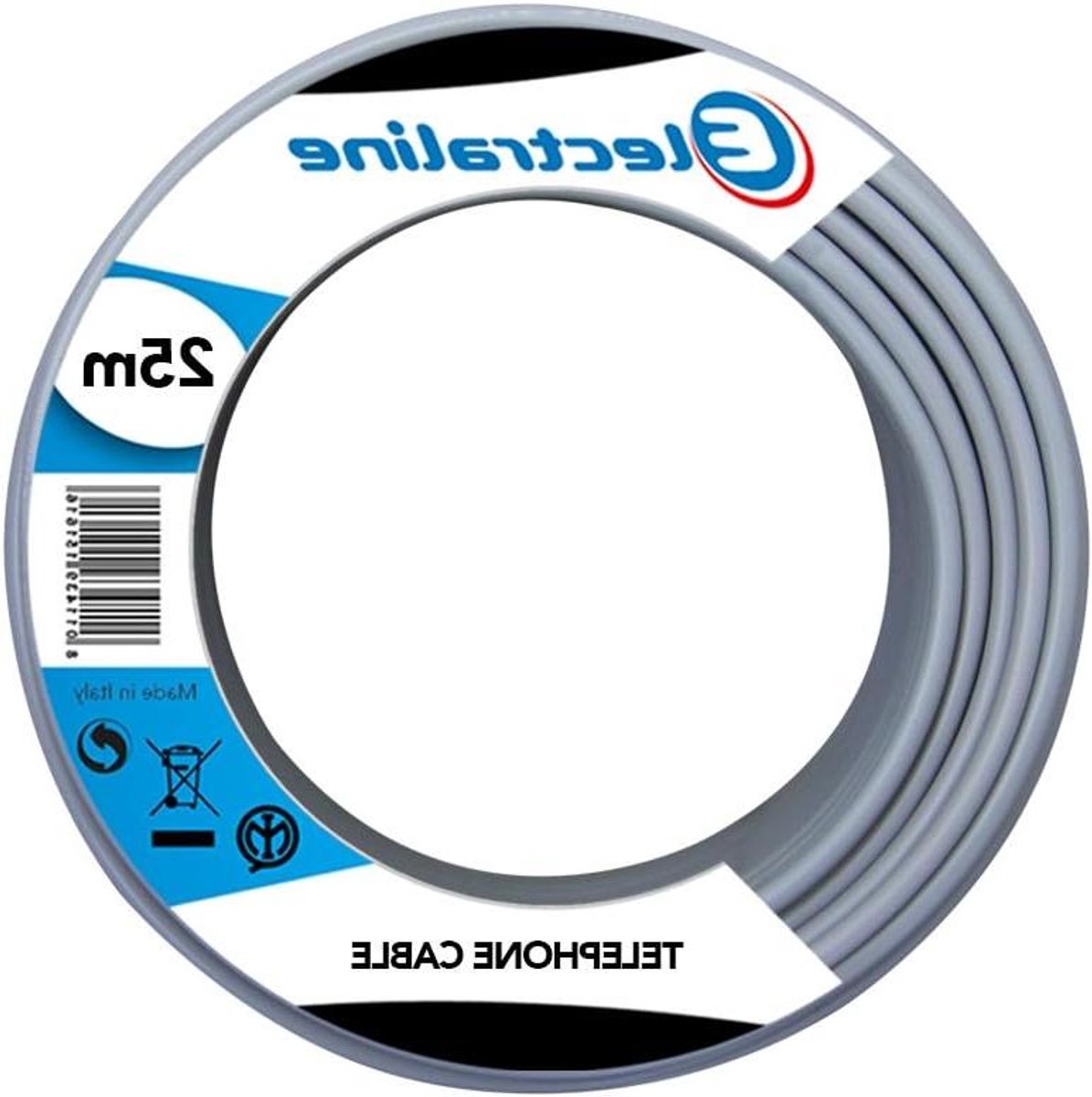 Telefoon Kabel - Intercom Kabel - Installatie Werk - Met Aarding - 25 Meter - Grijs
